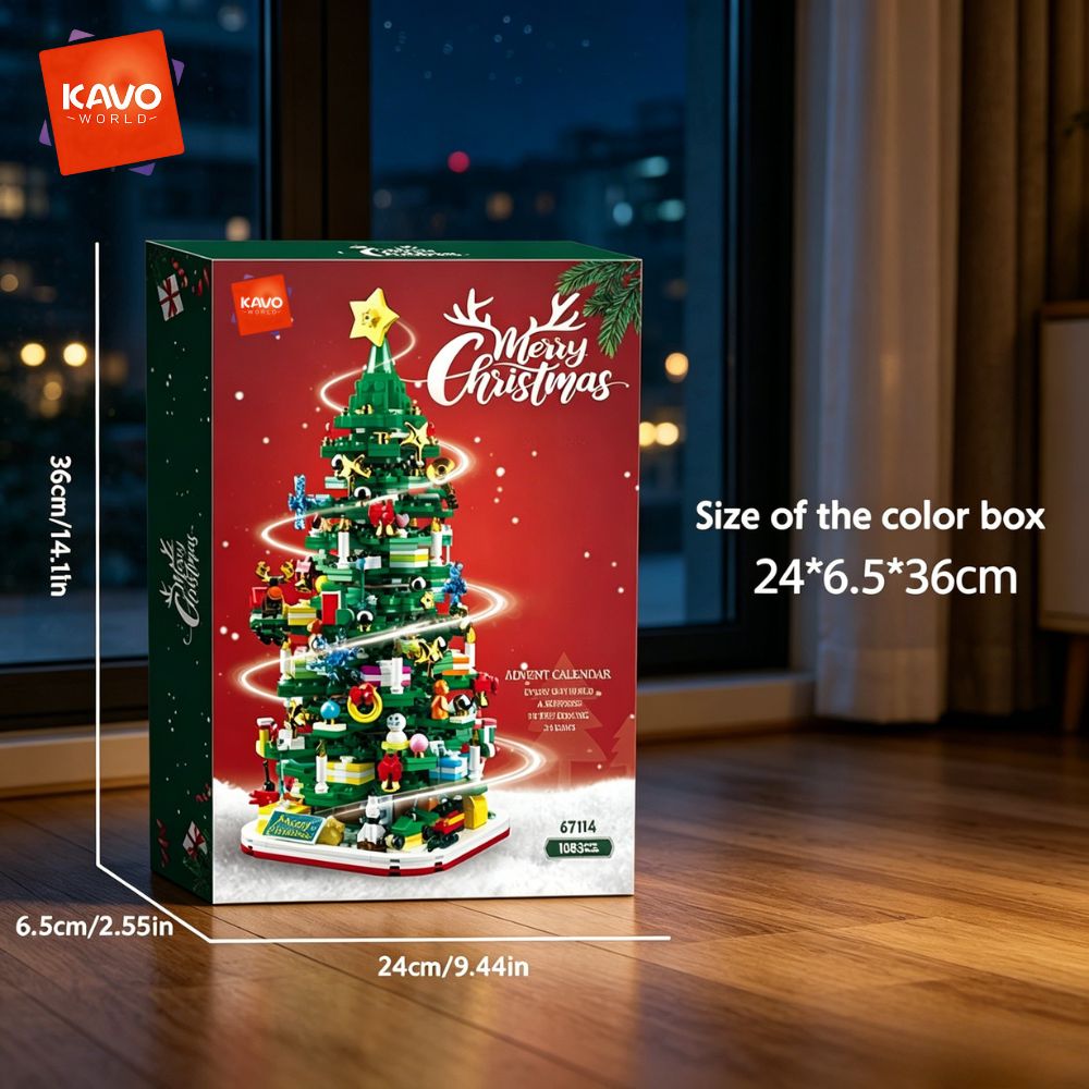 KAVOWORLD 1024pcs Christmas Tr - Desk Setup Build recension och pris